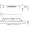 Водоотводящий желоб ALCAPLAST APZ107-300 FLOOR с порогами для решетки под кладку плитки Low, горизонтальный сток APZ107-FLOOR-300