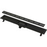 Водоотводящий желоб ALCAPLAST APZ10BLACK-550M с порогами для перфорированной решетки, черный матовый